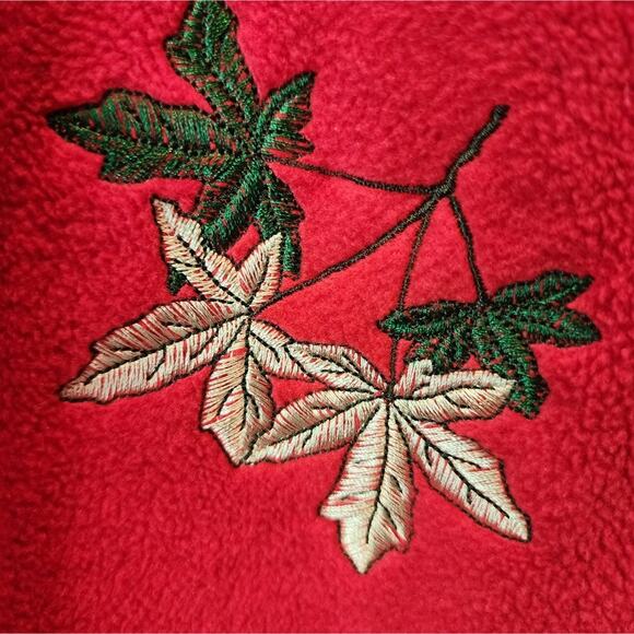 Vintage Cherokee Fall Christmas Red Cardigan Fleece Jacket - Picture 2 of 6